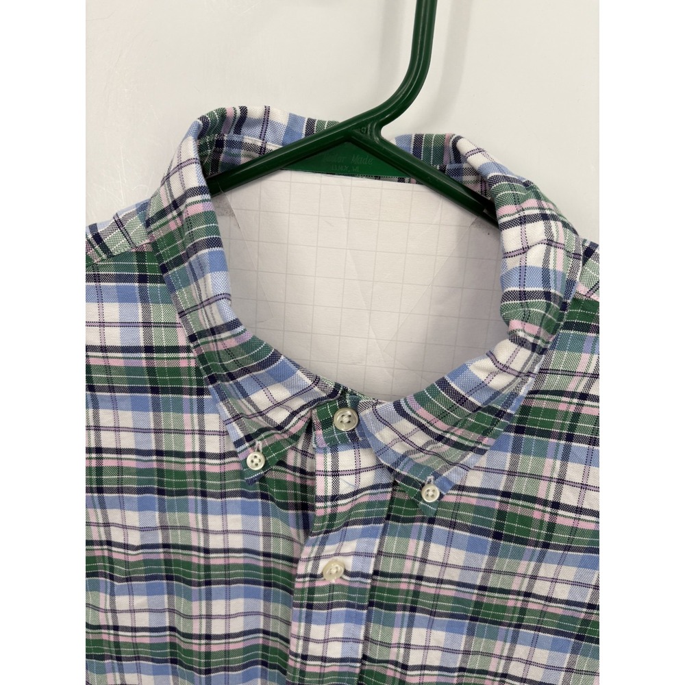 Ralph Lauren VTG Men's Custom Fit Blue Pink Plaid L/S Button Down Shirt, XL - Picture 5 of 8